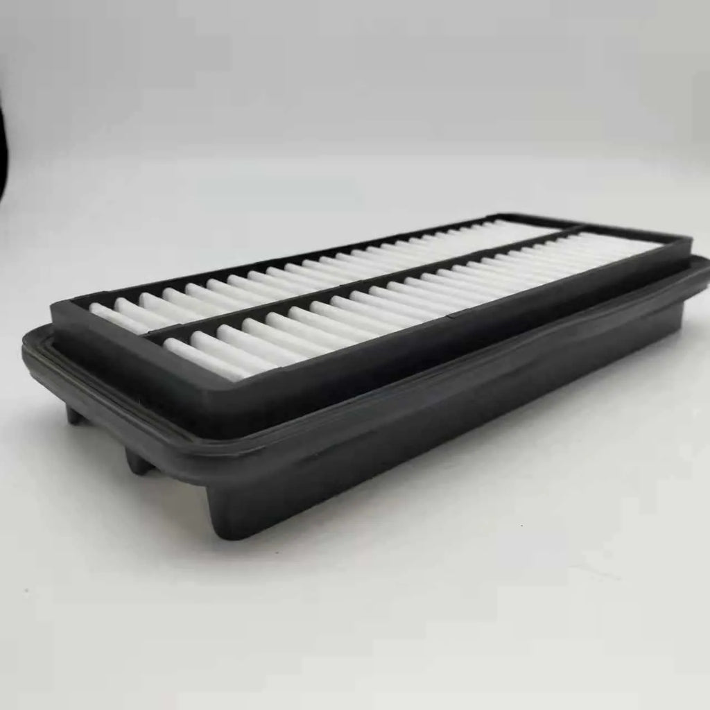Black car air filter measuring 256x113x40mm for modern vehicle replacement