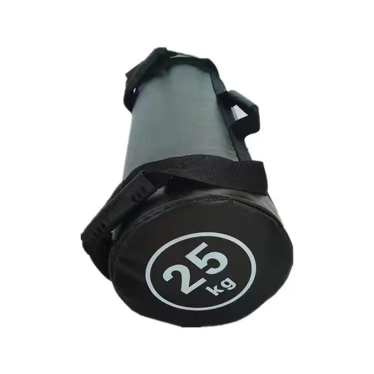 Flat white PVC fitness training sandbag for weight lifting and gym exercises