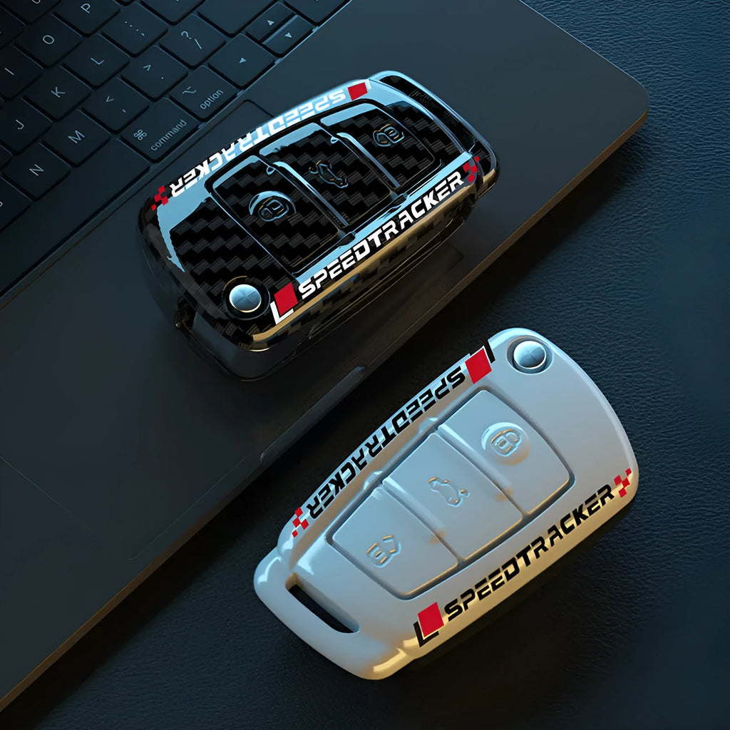 Carbon fibre style car key cover with mirror surface in carbon pattern or white colour