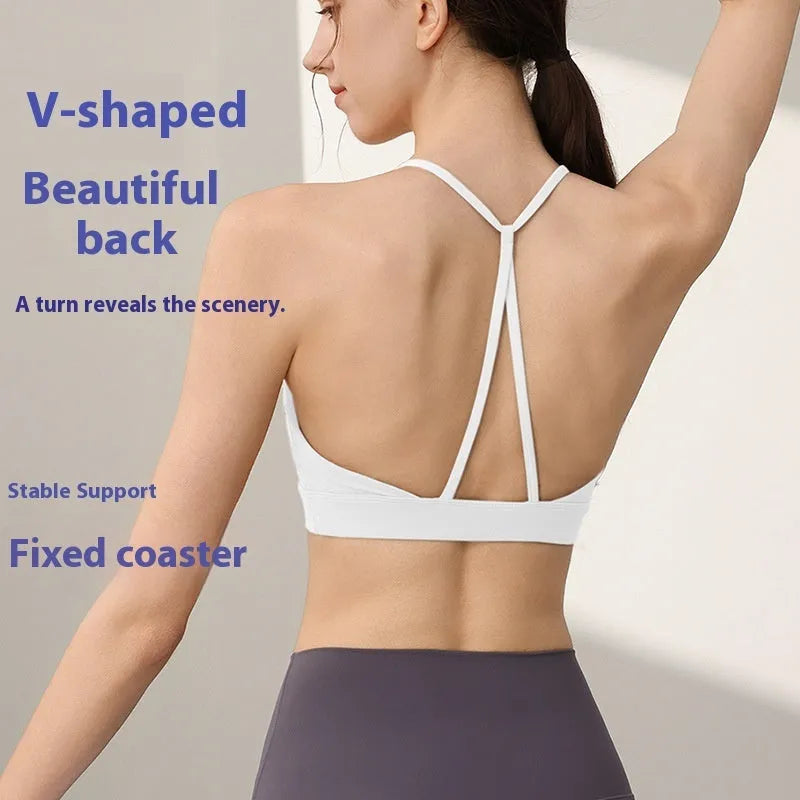 Women's nylon sports vest with fixed double-shoulder straps in multiple colour options
