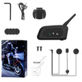Motorcycle helmet Bluetooth intercom V6 Pro unit with headphones and mounting accessories