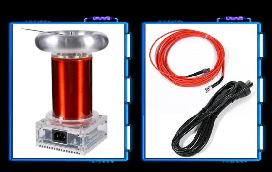 Music Tesla coil driver board unit with controller and cables for high-voltage demonstrations