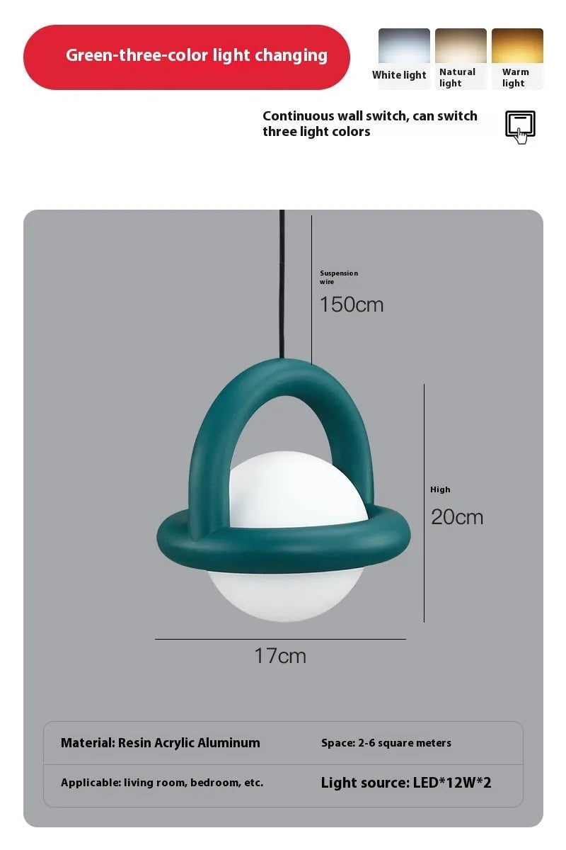 Danish designer pendant lamp in choice of colours with adjustable lighting for bedroom or living room
