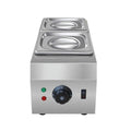 Commercial electric chocolate melting machine with double pot and temperature control display.
