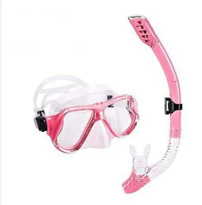 Snorkelling goggles with anti-fog lens, PC frame, and adjustable silicone strap in blue colour