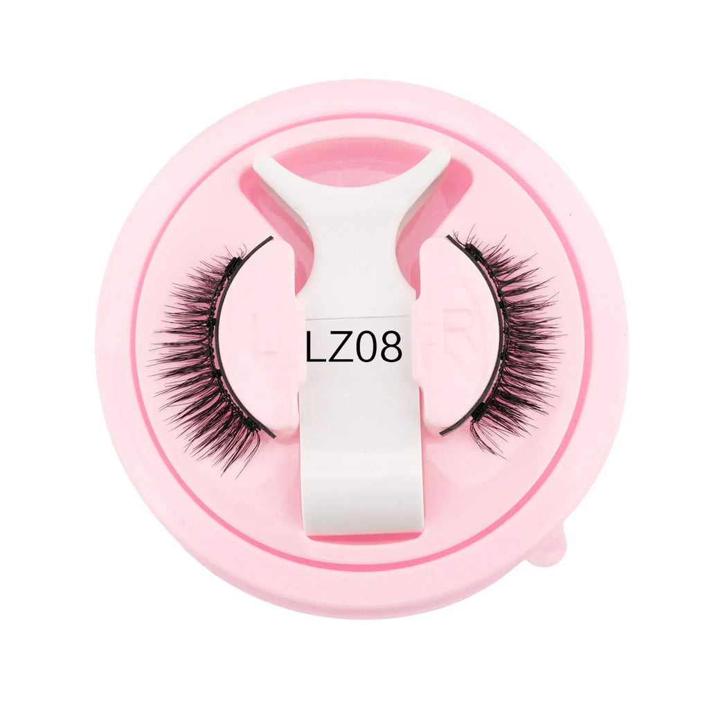 Reusable waterproof false eyelashes with glue-free adhesive in multiple style options