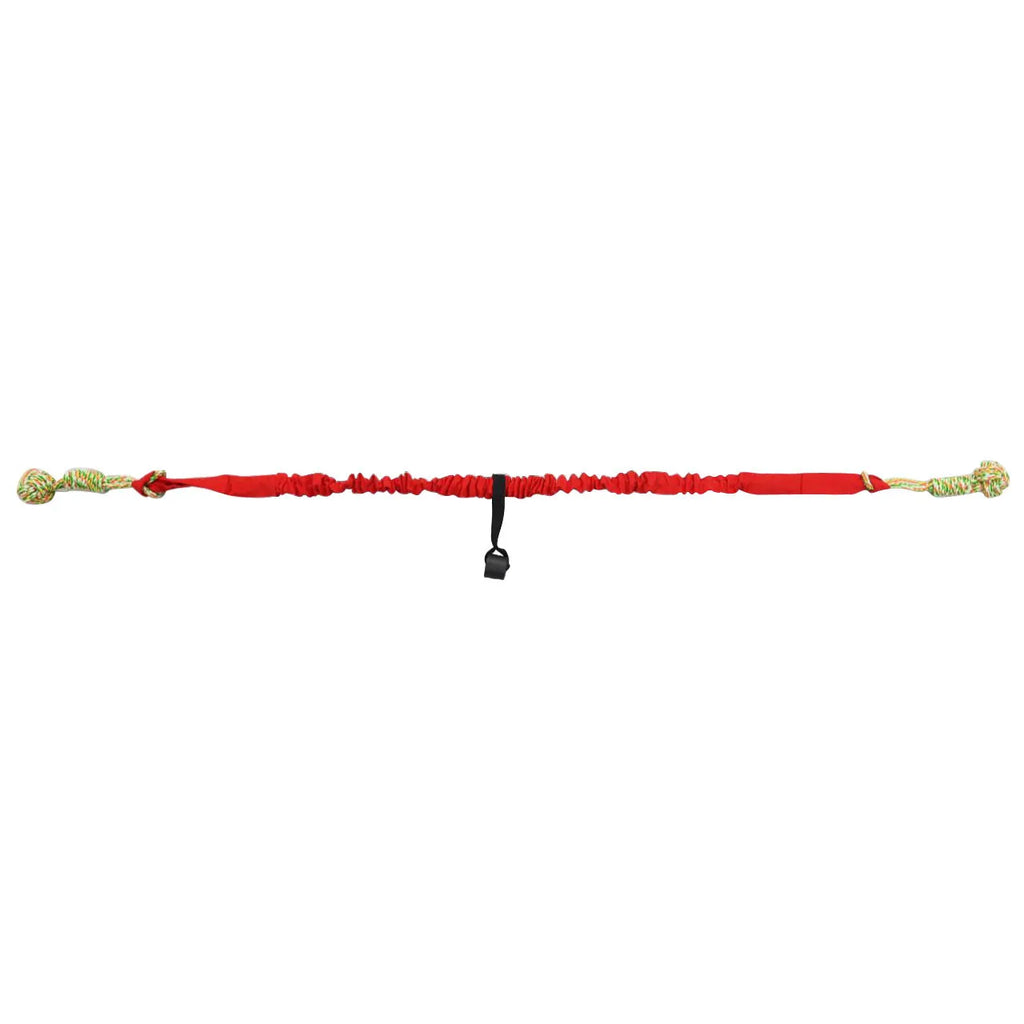 Cotton dog tug rope toy in red, grey, and black colour options.
