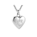 Titanium steel heart pendant necklace that opens, for ashes, in silver, black, gold, rose gold, and colourful finishes.