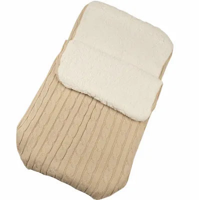 Baby stroller sleeping bag with envelope design in multiple colours showing lamb cashmere lining