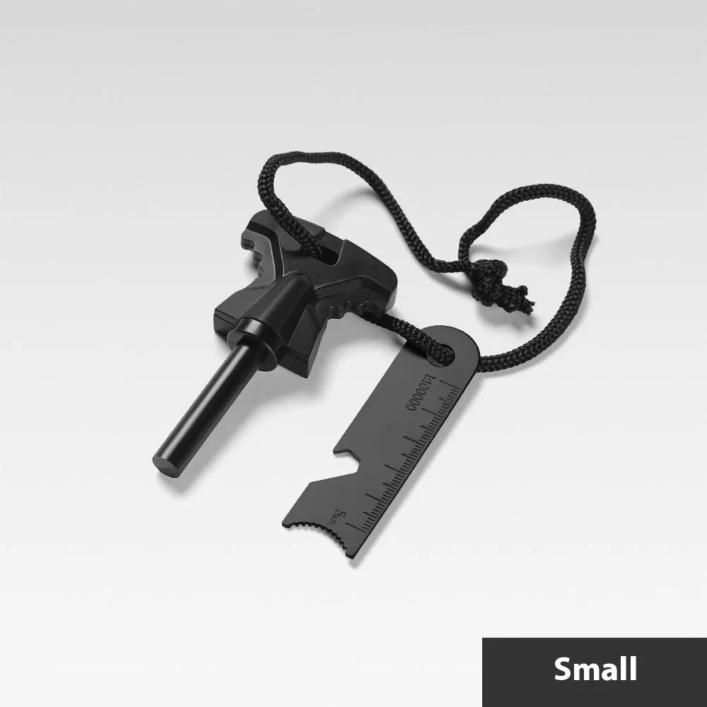 Butterfly-shaped stainless steel firestone with integrated bottle opener measuring 117mm