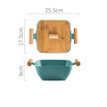 Irregular shaped porcelain ceramic bowl with lid in modern design, available in multiple colours