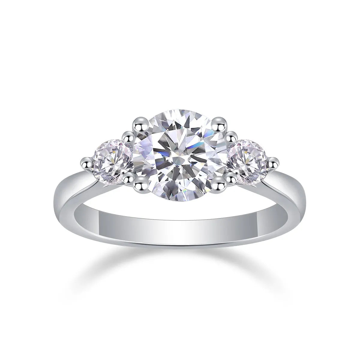Three Reincarnations wedding ring set with 2-carat moissanite centre stone S925 silver gold-plated in gift box