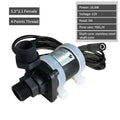 JT-750 DC horizontal water pump with threaded ports for solar and underfloor heating systems.