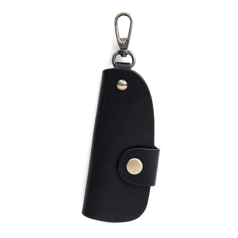 Handmade genuine leather car key case in short length design
