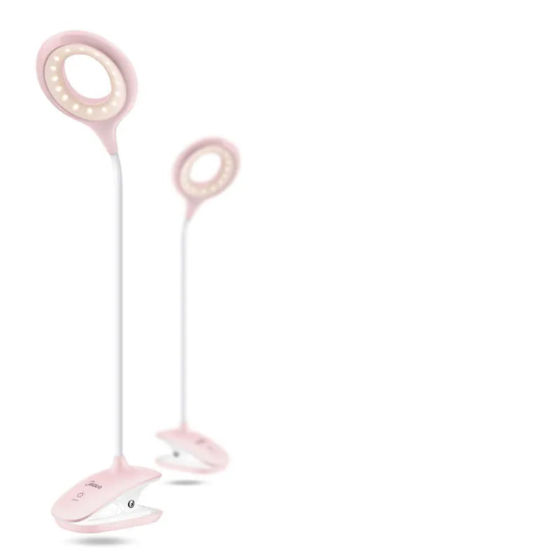Rechargeable table lamp in green, pink, or white colours with touch switch and USB charging port