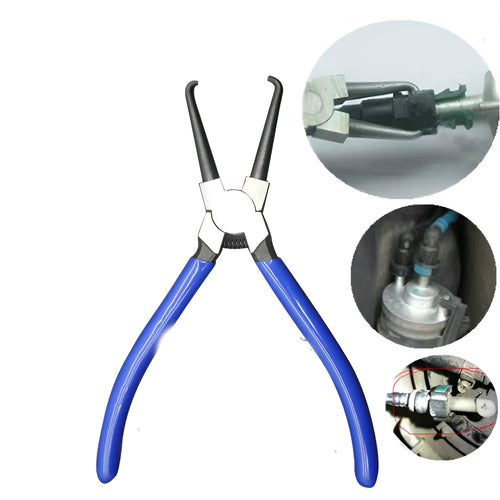 Iron and rubber caliper tubing pliers for automotive fuel line maintenance, shown in L and S sizes.