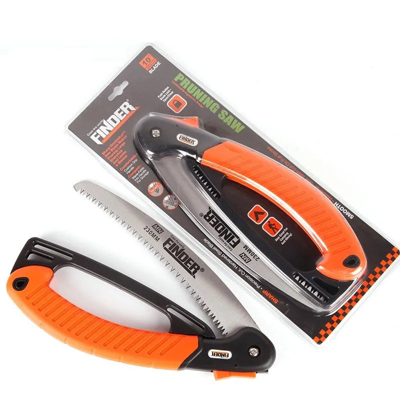 Garden trunk folding hand saw with extended blade and TPR grip