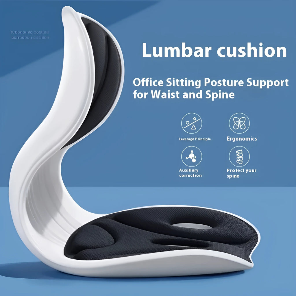 Memory foam chair cushion in ankela red colour showing minimalist solid design for back support