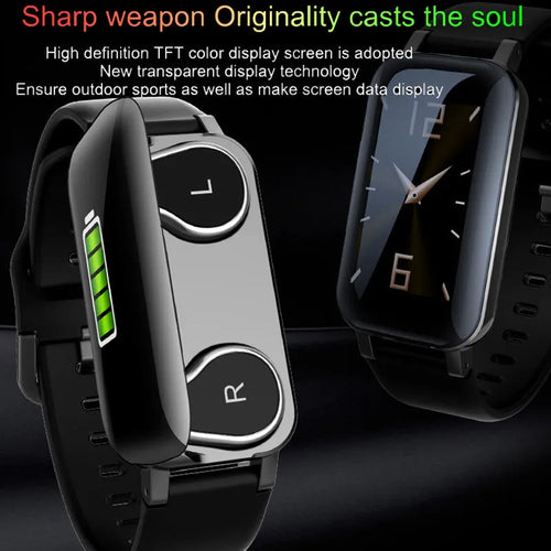 Call Bracelet smart fitness tracker on a wrist, showing Black, Blue, and Coffee colour options.