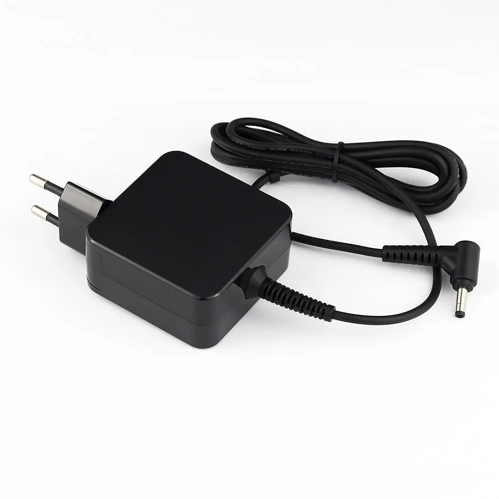 Black 45W laptop adapter with American plug and DC connector