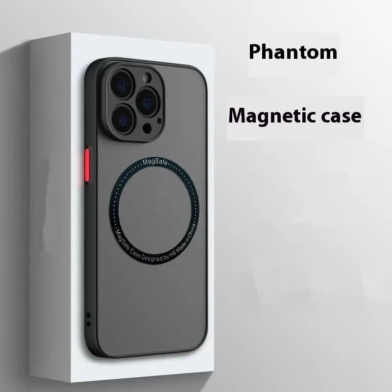 Frosted magnetic PC phone case for Apple iPhone in Phantom Magnetic Black