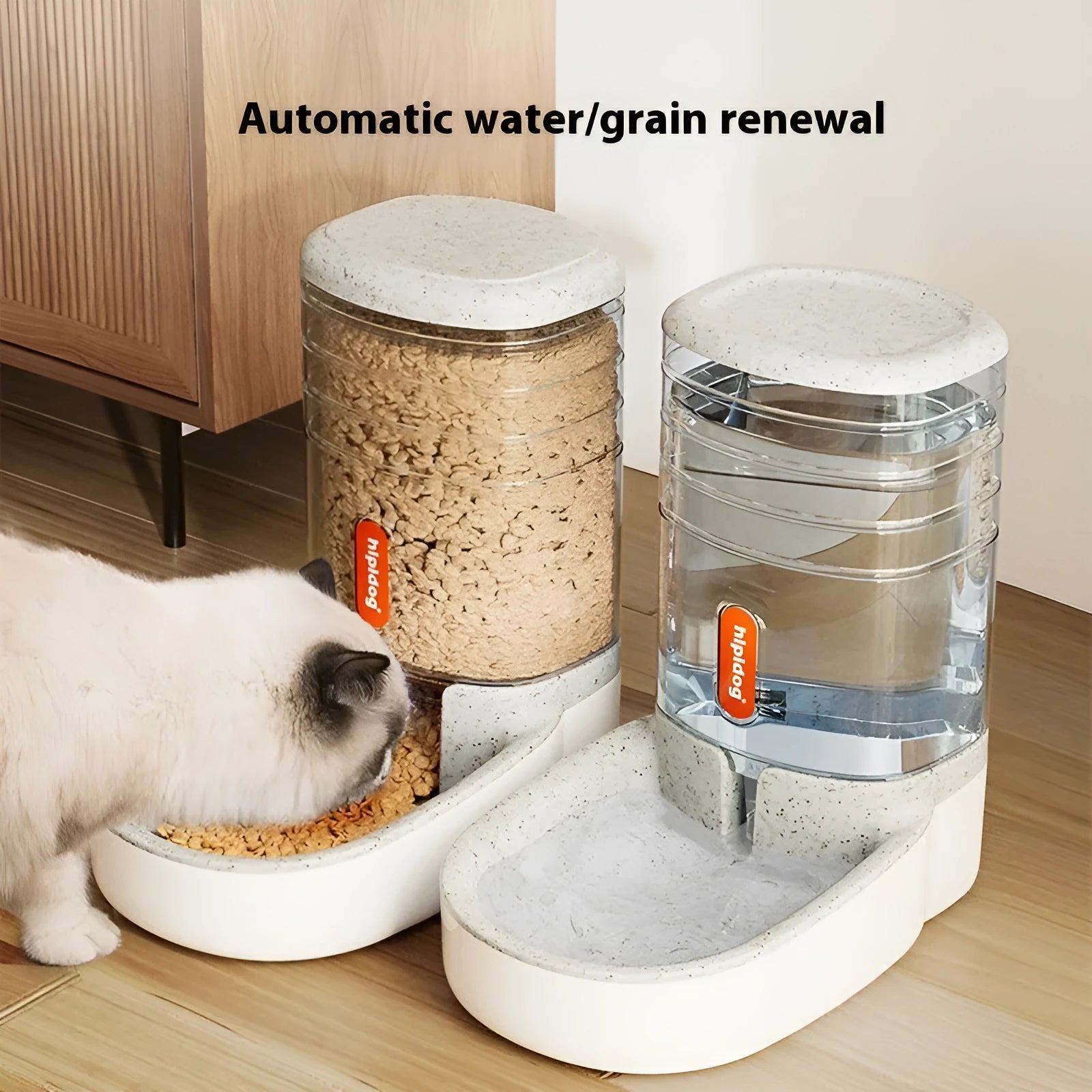 Automatic pet water fountain or feeder with 3.8L capacity in grey, blue, pink, or green colour