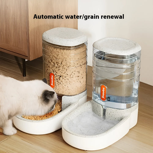 Automatic pet water fountain or feeder with 3.8L capacity in grey, blue, pink, or green colour