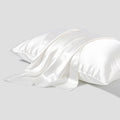 Silk pillowcase with envelope closure in solid colour showing mulberry silk fabric texture