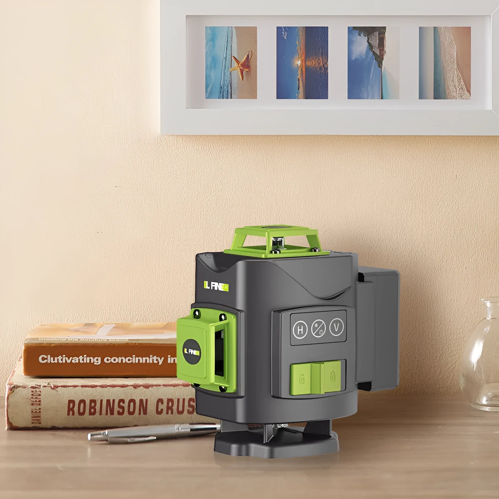 16 line green laser level tool with nylon and aluminium housing for 3D alignment projects