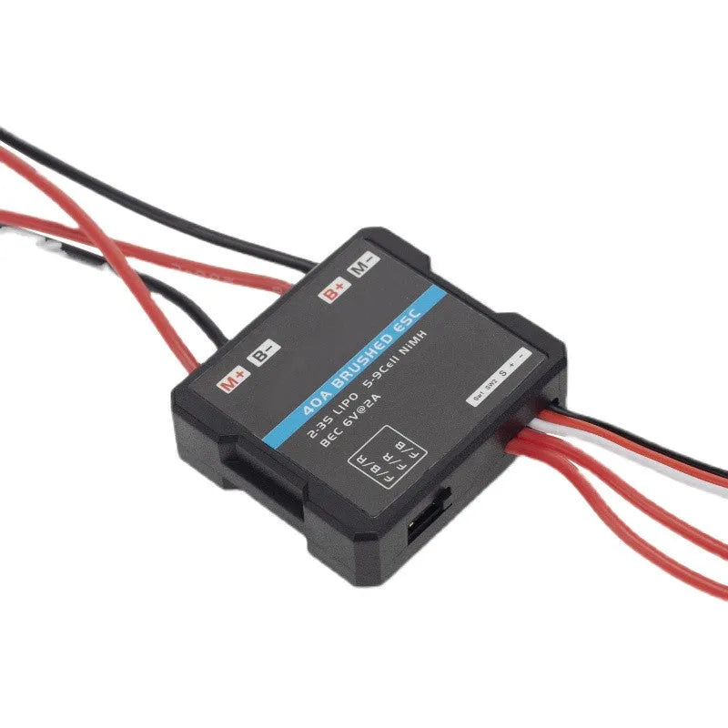 Small Boat 40A brushed electronic speed controller for 1/16 and 1/18 scale RC vehicles in G500 colour.