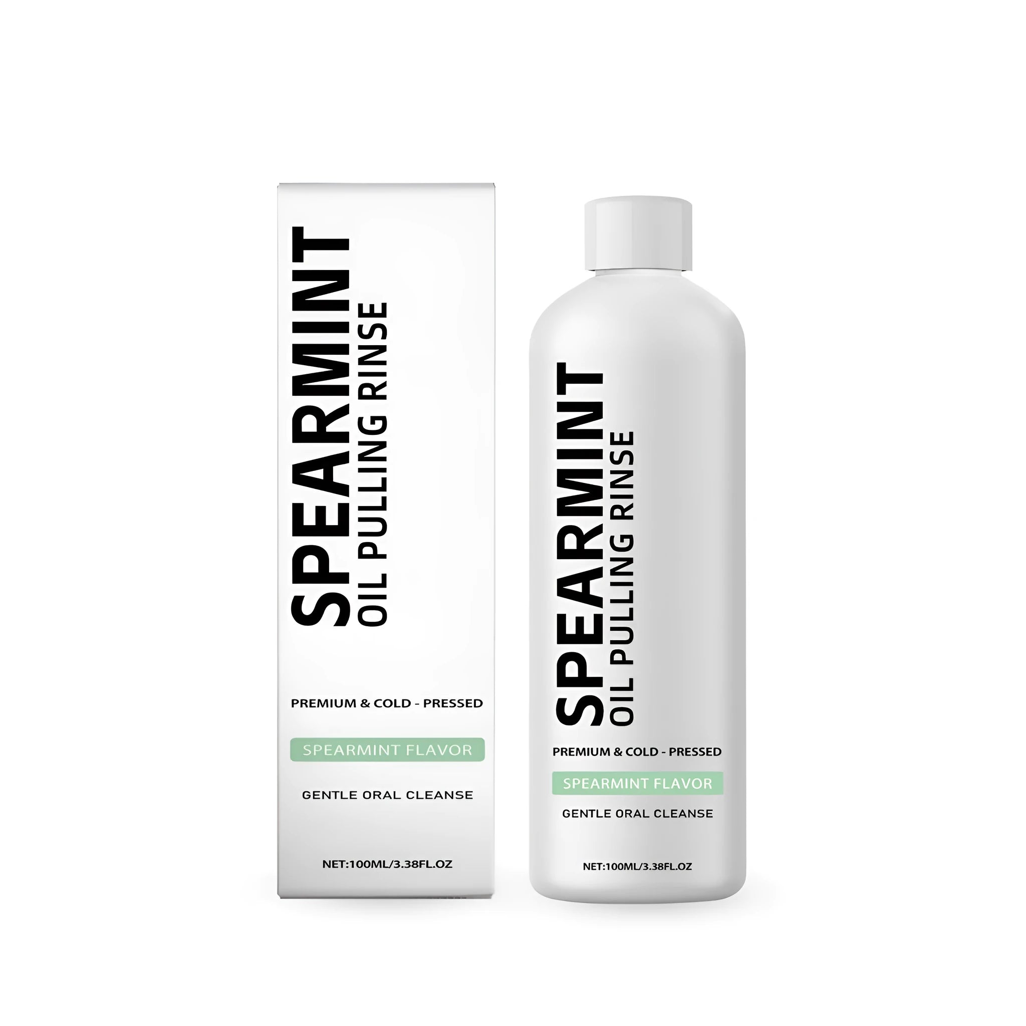 100ml bottle of spearmint oil pulling rinse mouthwash
