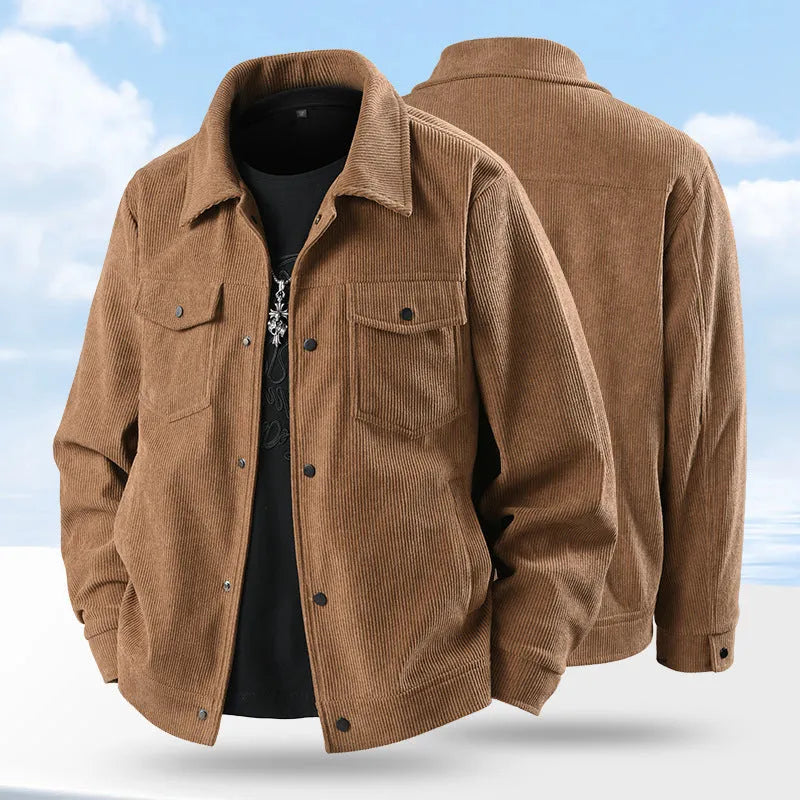 Man wearing a slim fit black casual coat with an American ruffle design detail.