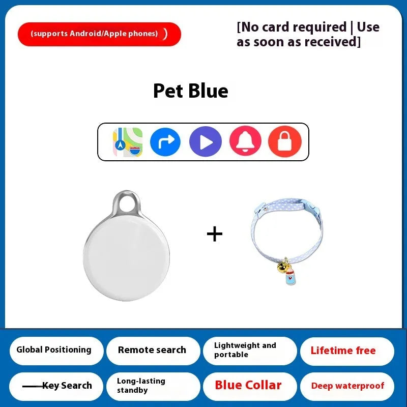GPS pet tracking device attached to a dog collar for anti-loss location.