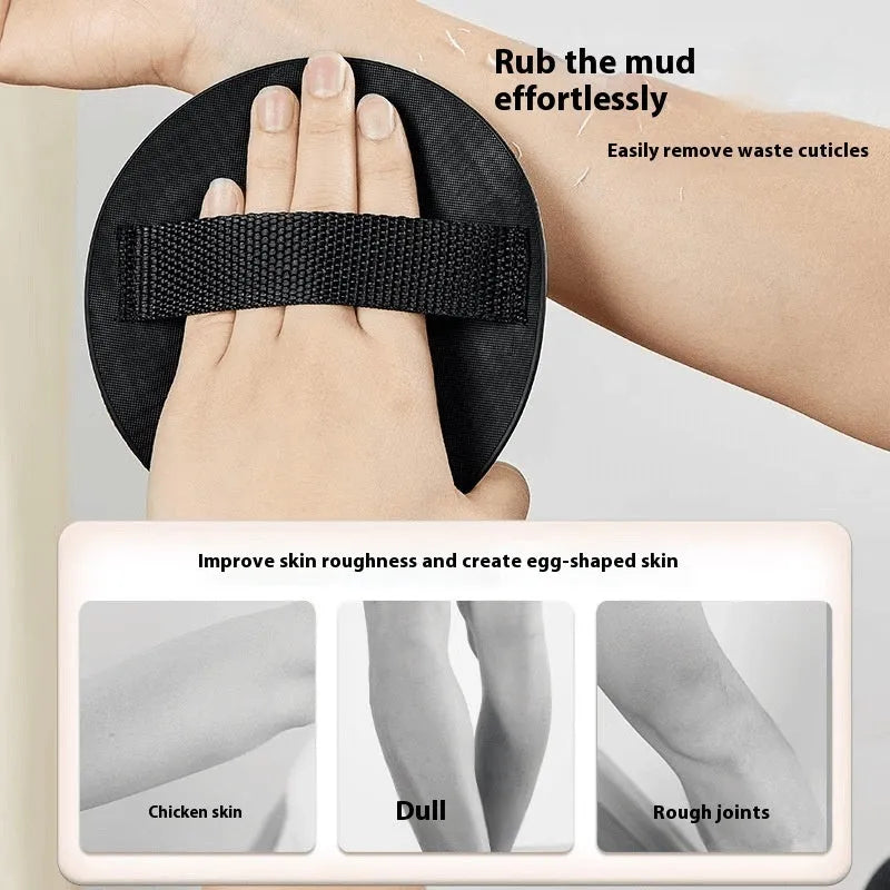Pink round cake shaped bath towel grip with finger-style rubber protrusions for enhanced towel holding