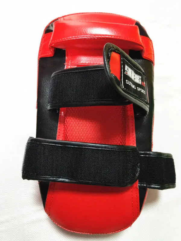 Black and red square boxing Sanda foot target pad with hand buckle on back