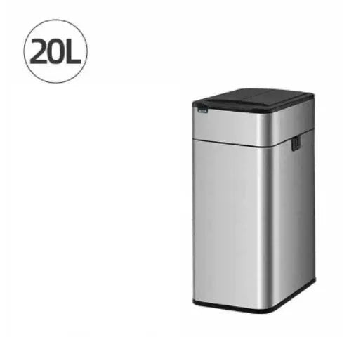 Stainless steel smart inductive trash can with square shape and deodorant system