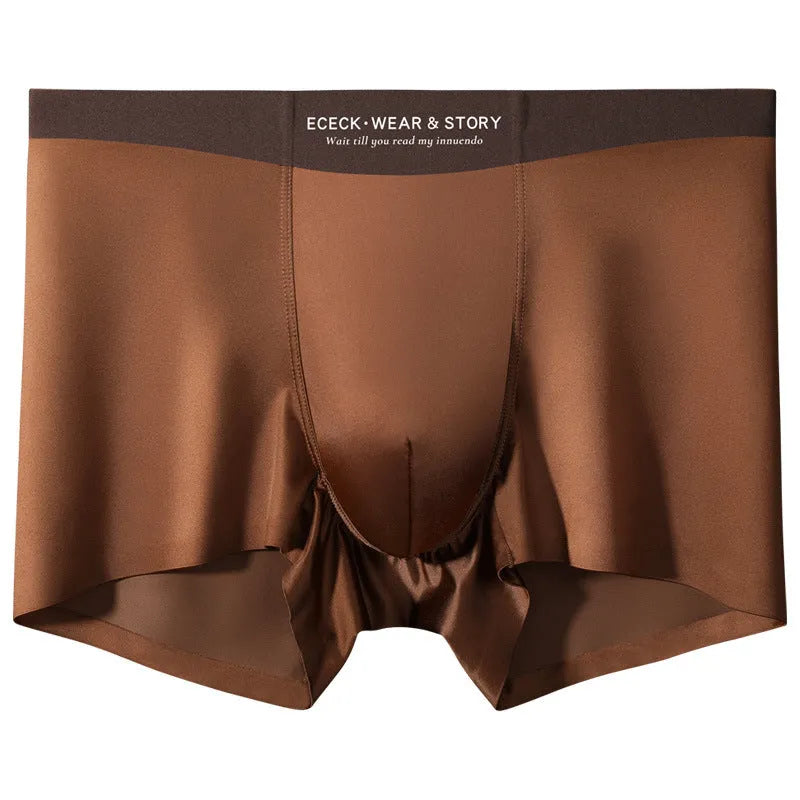Men's colourblock ice silk seamless underwear in multiple colour options showing quick-drying breathable design