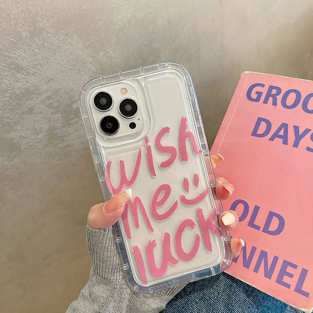 Silicone pattern TPU drop-resistant protective cover for iPhone in transparent colour