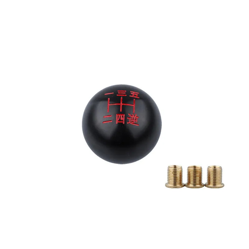 Aluminum alloy round car gear shift head in multiple style variations for manual transmission vehicles