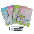 Four magic calligraphy copybooks with stylus pen for children's handwriting practice