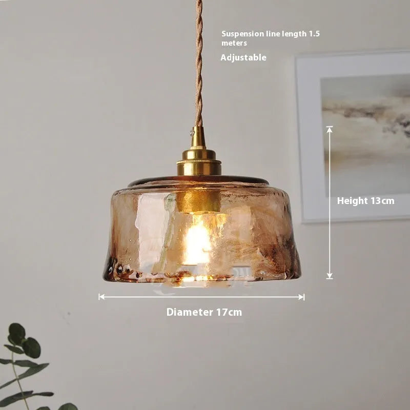 Nordic style brass and glass restaurant chandelier with retro design and LED bulb