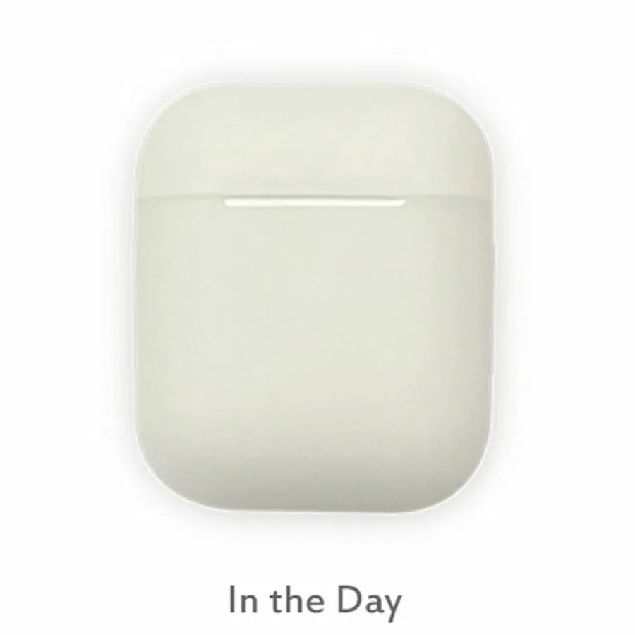 Luminous coloured silicone flip-top protective case for Apple AirPods wireless earphones
