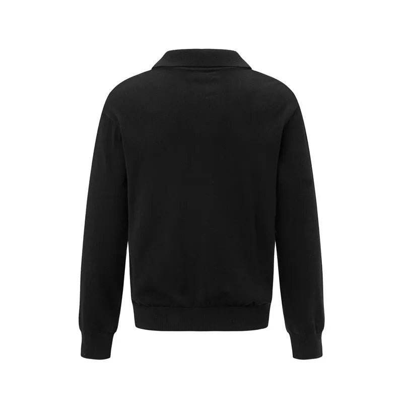 Men's loose fit acrylic pullover sweater in black, dark grey and creamy white colours