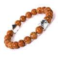 Stone beaded dog's paw bracelet geometric shape with round beads tiger eye Indian agate options