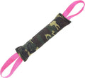 Jute dog tug toy with two handles, 30cm long, in beige colour for interactive play