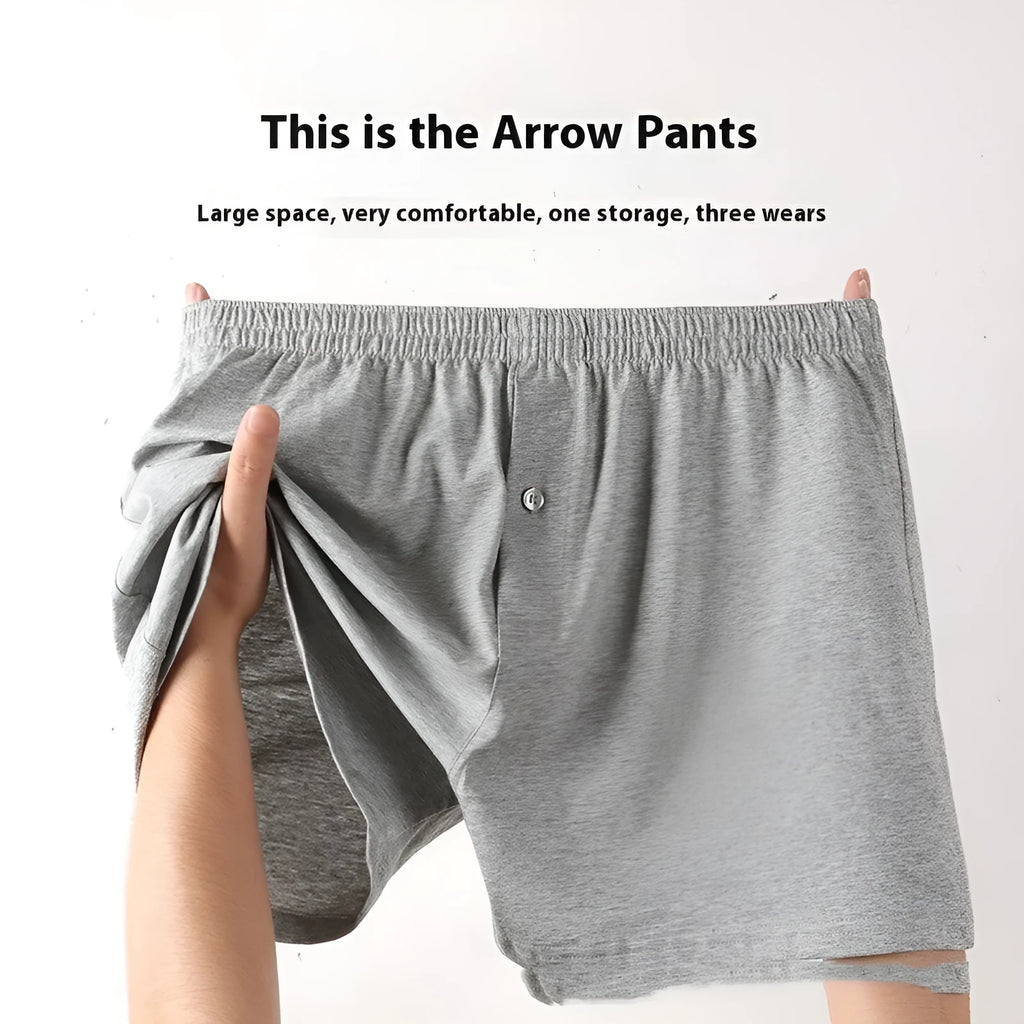 Men's pure cotton high-waist boxer shorts in light grey, navy blue and black colours