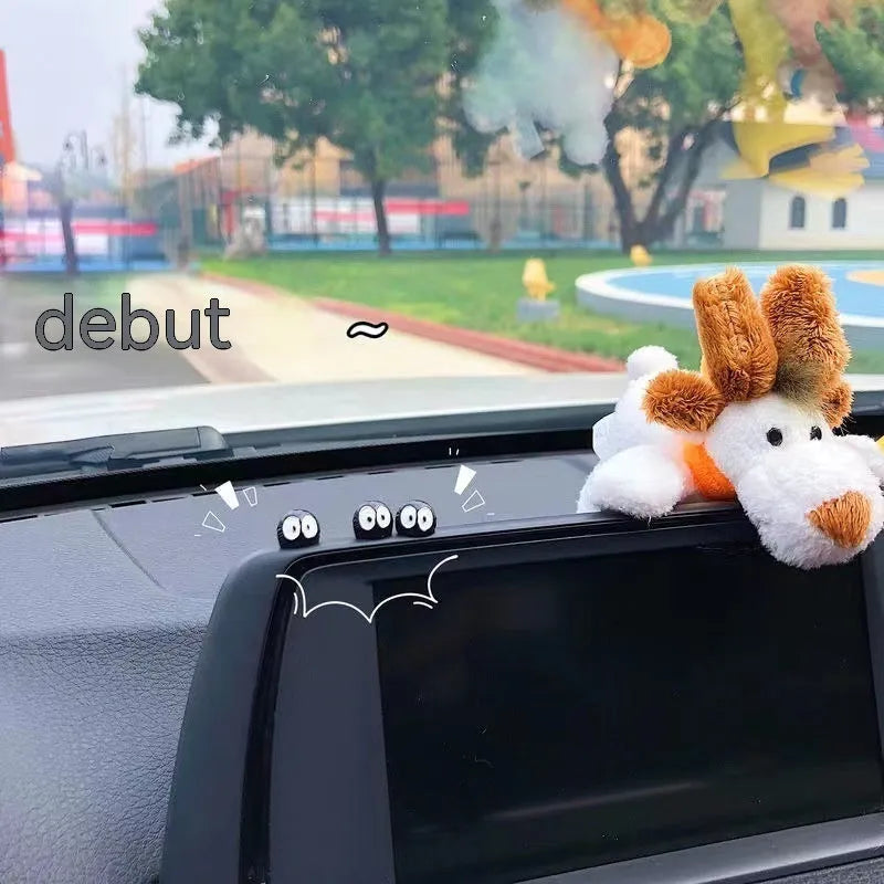 Resin car dashboard decoration with cartoon briquette design and traceless mounting tape