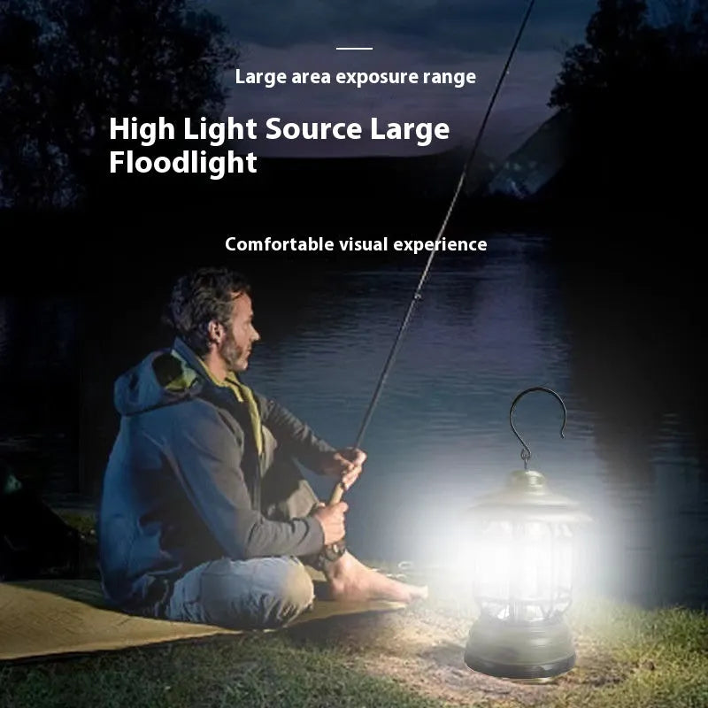 Portable camping head lamp lantern in black, dark green, or red colour options