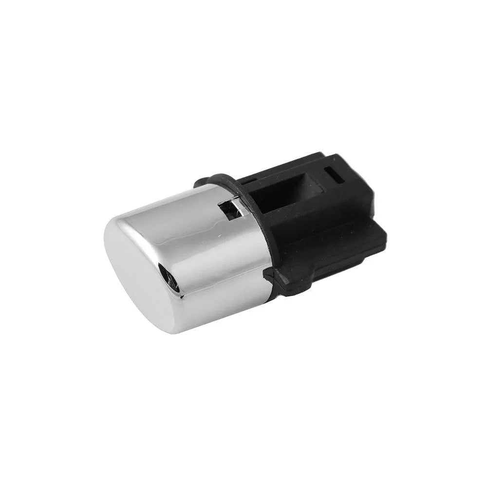 Black plastic shift button replacement kit for Honda Accord, includes button, spring, and side plate on white background.