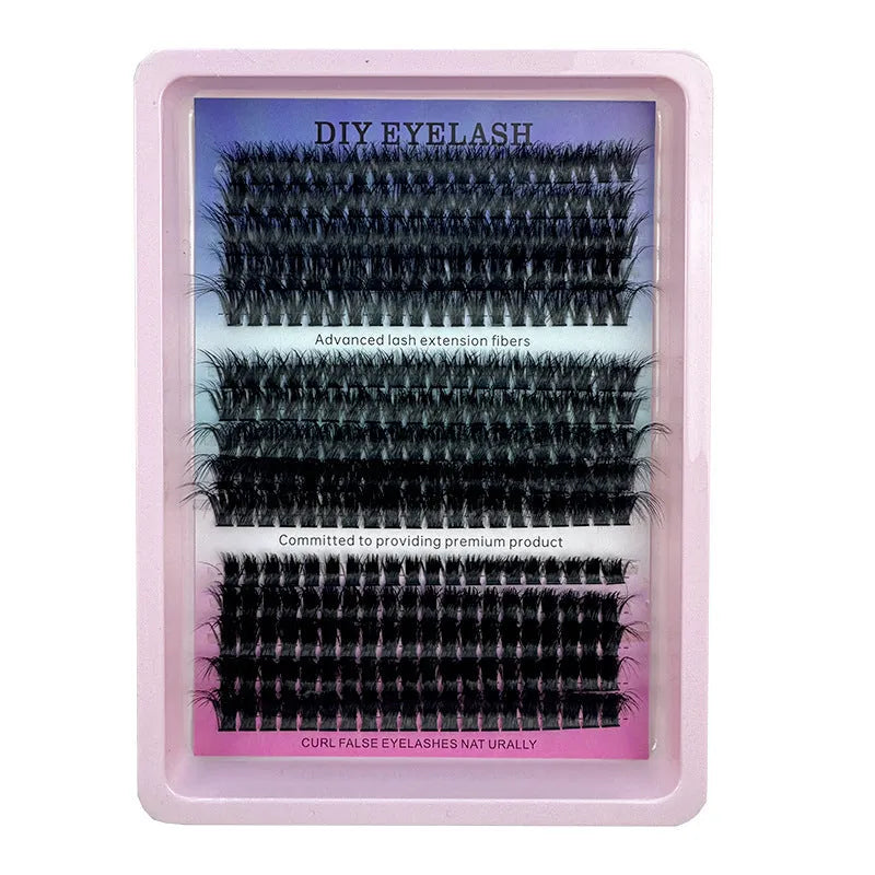 Creative large capacity messy eyelash mixed set in storage box showing five different style specifications